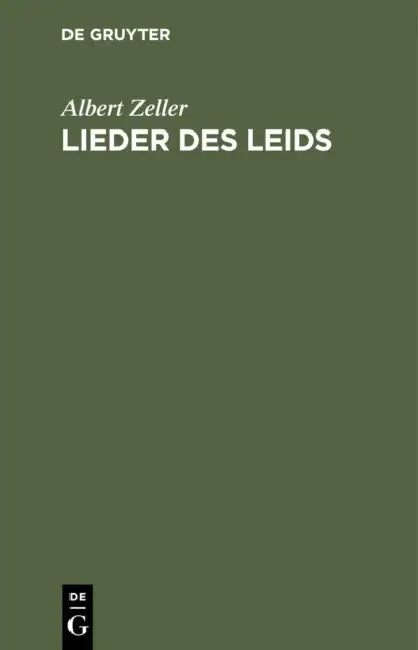 Lieder Des Leids by Albert Zeller