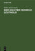 Der Dichter Heinrich Leuthold: Essay by Walter Zimmermann, Uhlemann