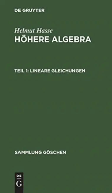 Lineare Gleichungen by Helmut Hasse