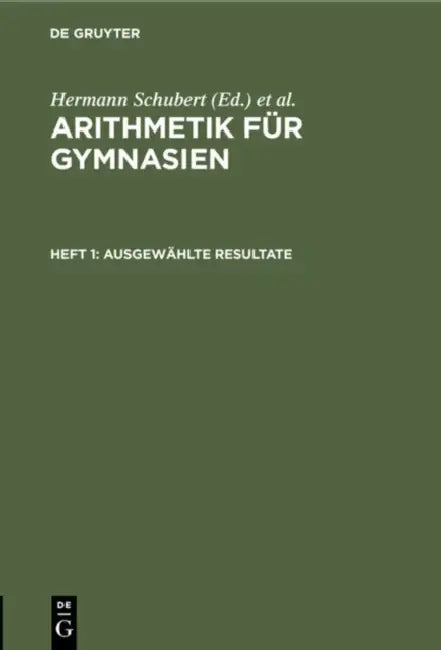 Ausgewählte Resultate by Hermann Schubert, Adolf Schumpelick