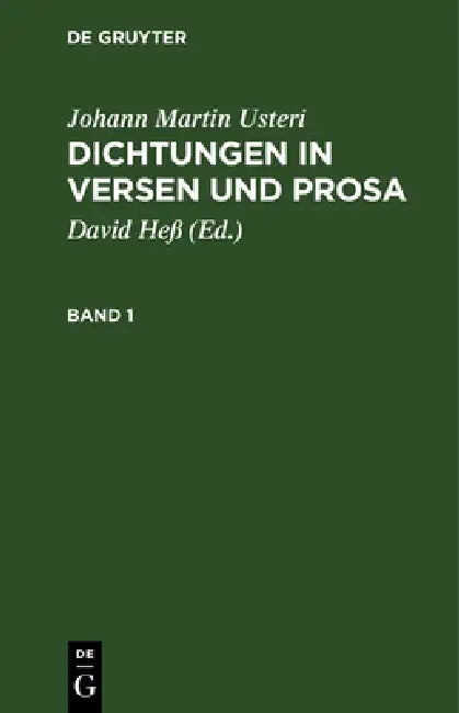 Dichtungen in Versen und Prosa by David Heß, Johann Martin Usteri