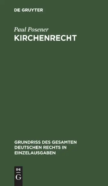Kirchenrecht by Paul Posener