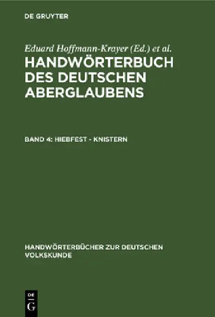 Hiebfest - Knistern by Eduard Hoffmann-Krayer, Hanns Bächtold-Stäubli