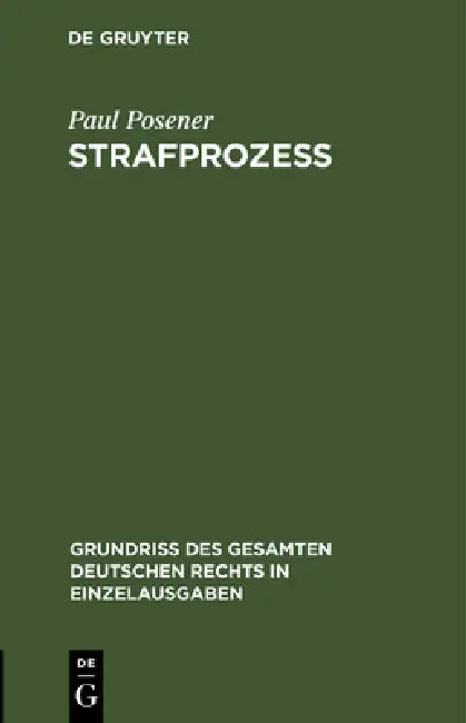 Strafprozeß by Paul Posener