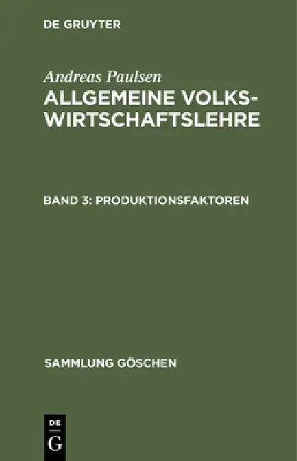 Produktionsfaktoren by Andreas Paulsen
