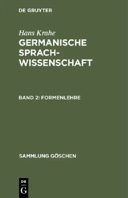 Formenlehre by Hans Krahe
