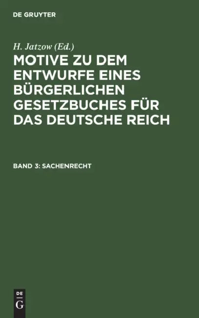 Sachenrecht by H. Jatzow