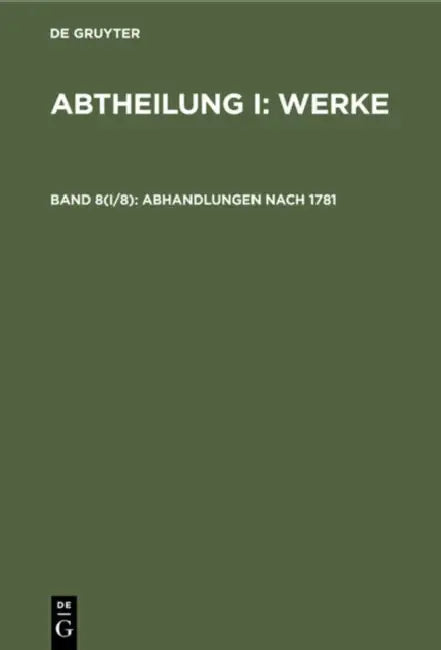 Abhandlungen Nach 1781 by No Contributor