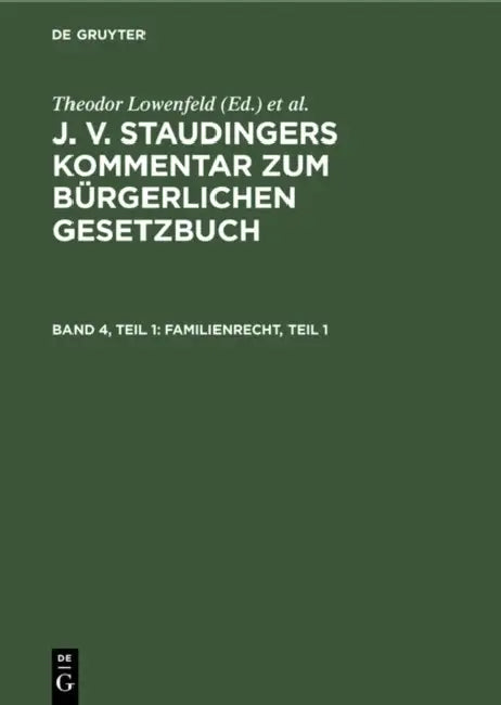 Familienrecht, Teil 1 by Theodor Lowenfeld, Erwin Riezler