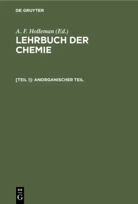 Anorganischer Teil by A. F. Holleman