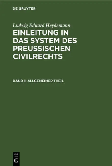 Allgemeiner Theil by Ludwig Eduard Heydemann