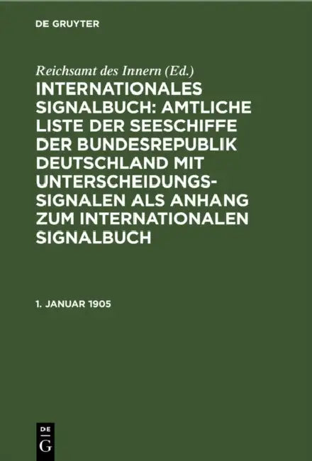 1. Januar 1905 by Reichsamt Des Innern