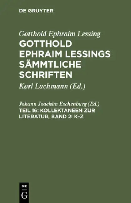 Kollektaneen Zur Literatur, Band 2: K-Z by Johann Joachim Eschenburg