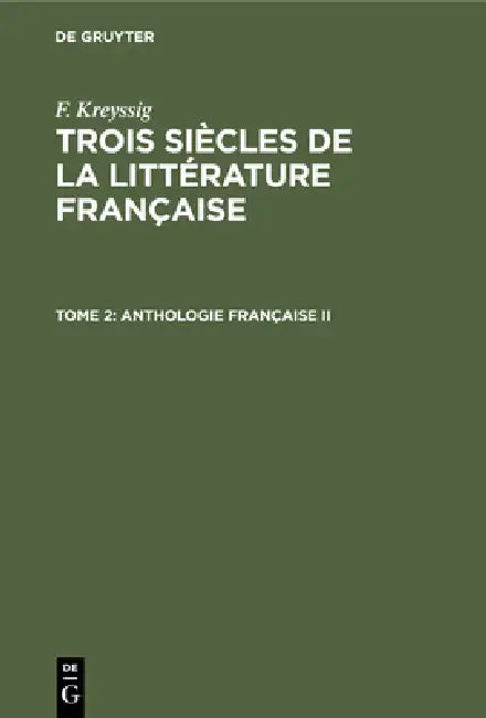 Anthologie Française II by F. Kreyssig