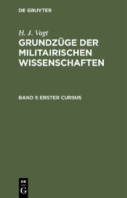 Erster Cursus by H. J. Vogt