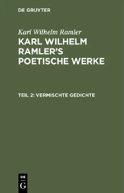 Vermischte Gedichte by Karl Wilhelm Ramler