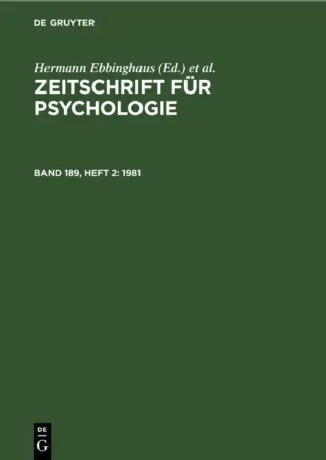 1981 by Hermann Ebbinghaus, Arthur König