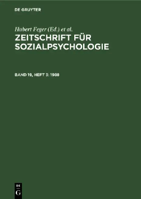 1988 by Hubert Feger, C. F. Graumann, Klaus Holzkamp