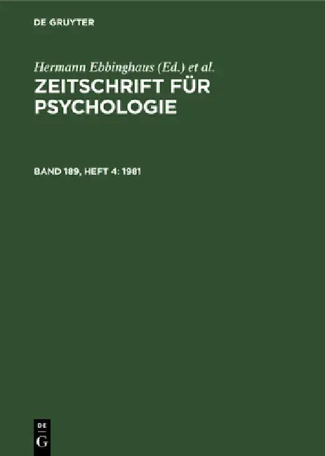 1981 by Hermann Ebbinghaus, Arthur König