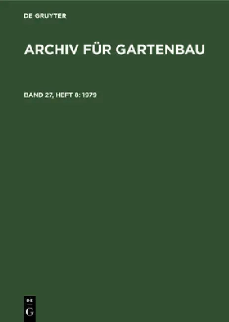 1979 by Deutsche Akademie Der Landwirtschaftswis
