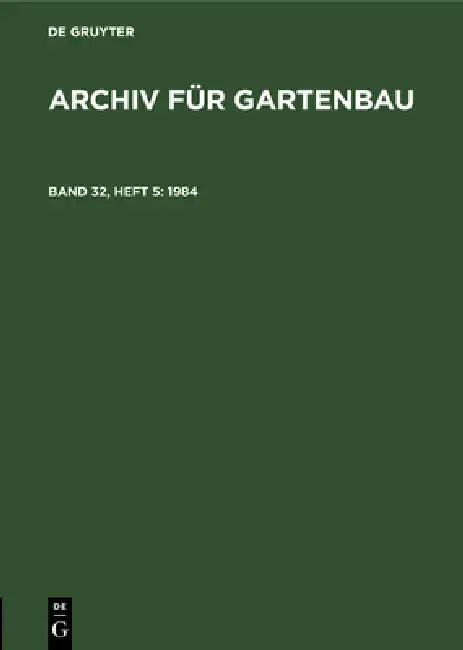 1984 by Deutsche Akademie Der Landwirtschaftswis