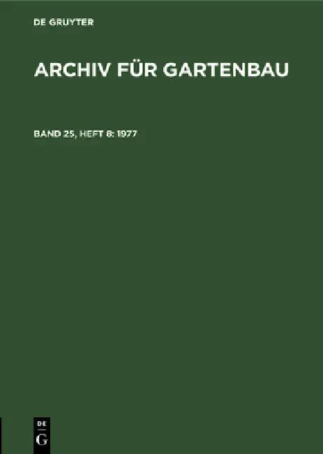1977 by Deutsche Akademie Der Landwirtschaftswis
