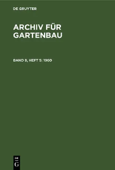 1960 by Deutsche Akademie Der Landwirtschaftswis