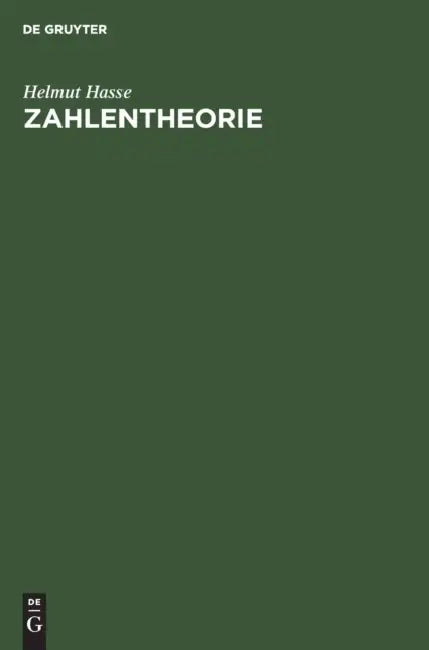 Zahlentheorie by Helmut Hasse