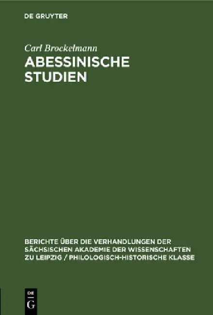 Abessinische Studien by Carl Brockelmann