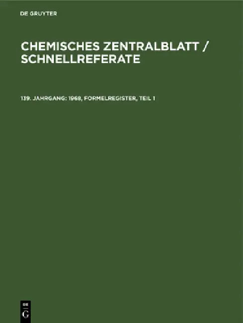 1968, Formelregister, Teil 1 by Heinrich Bertsch, Wilhelm Klemm