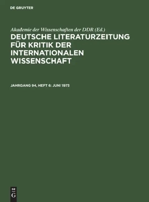 Juni 1973 by Akademie Der Wissenschaften Der Ddr