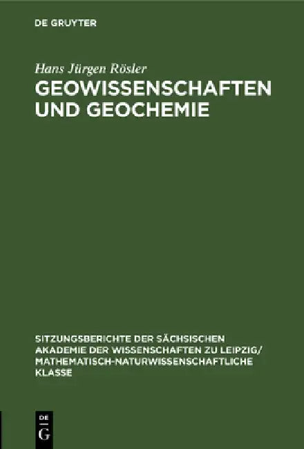 Geowissenschaften Und Geochemie by Hans Jürgen Rösler