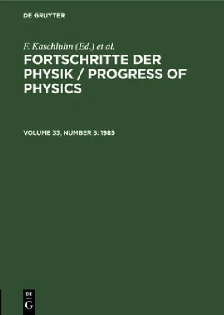 1985 by F. Kaschluhn, A. Lösche, R. Ritschl