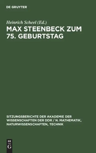 Max Steenbeck Zum 75. Geburtstag by Heinrich Scheel