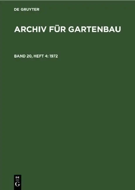 1972 by Deutsche Akademie Der Landwirtschaftswis