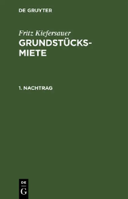 Nachtrag 1. by Fritz Kiefersauer