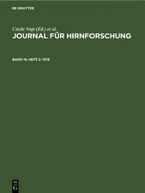 1978 by Cécile Vogt, Oskar Vogt, Anthony Paris