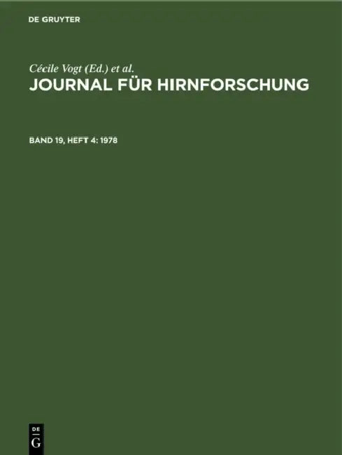 1978 by Cécile Vogt, Oskar Vogt, Anthony Paris