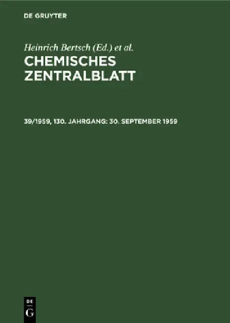 9/30/59 by Deutsche Chemische Gesellschaft, Heinrich Bertsch, Wilhelm Klemm