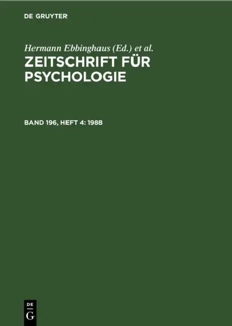 1988 by Hermann Ebbinghaus, Arthur König