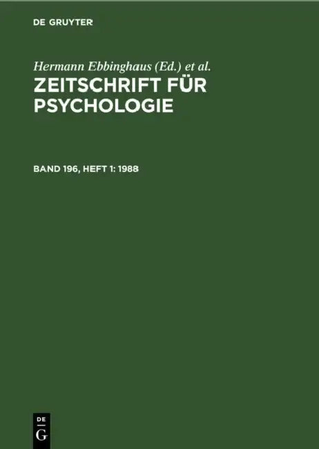1988 by Hermann Ebbinghaus, Arthur König