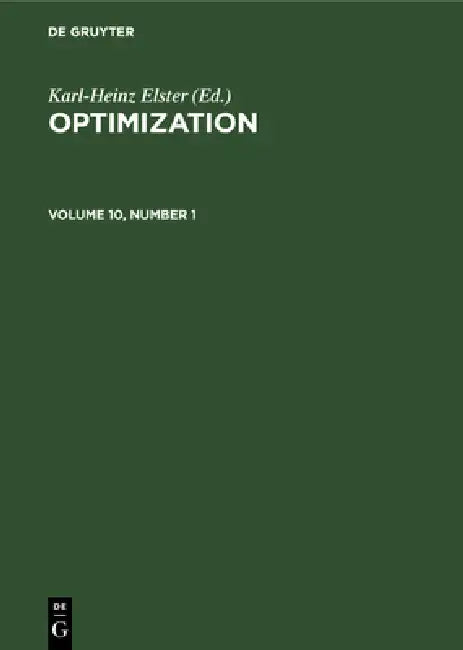Optimization. Volume 10, Number 1 by No Contributor