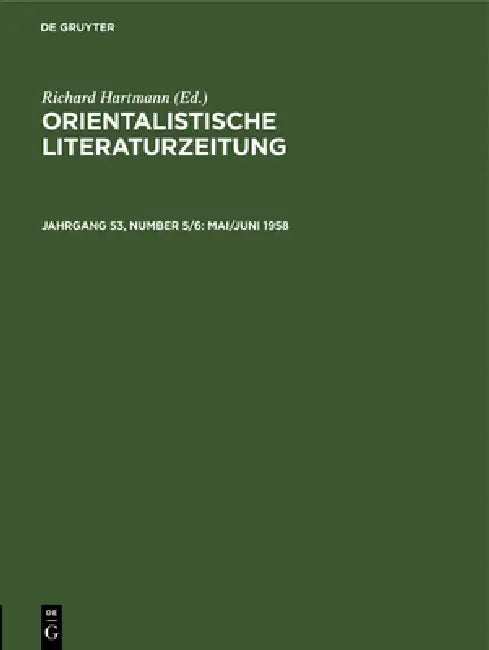 Mai/Juni 1958 by Institut Für Altorientalische Philologie, H. Ehelolf, R. Hartmann