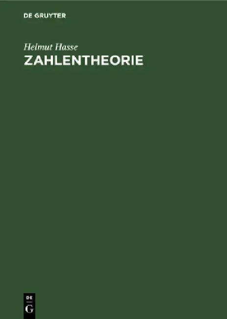Zahlentheorie by Helmut Hasse