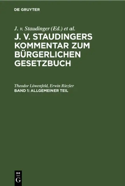 Allgemeiner Teil by Theodor Löwenfeld, Erwin Riezler