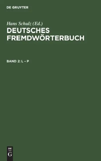 L - P by Hans Schulz, Otto Basler