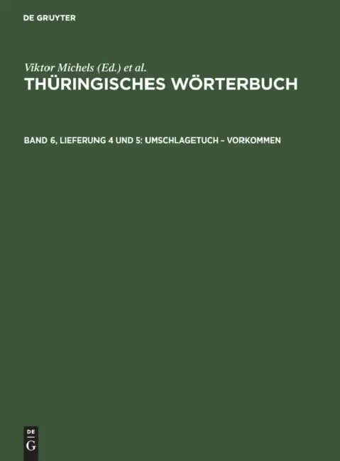 Umschlagetuch - Vorkommen by W. Lösch, H. Rosenkranz, K. Spangenberg