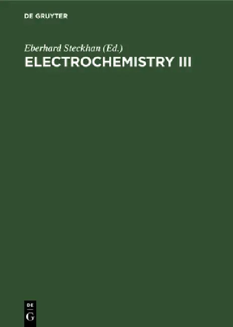 Electrochemistry III by Eberhard Steckhan