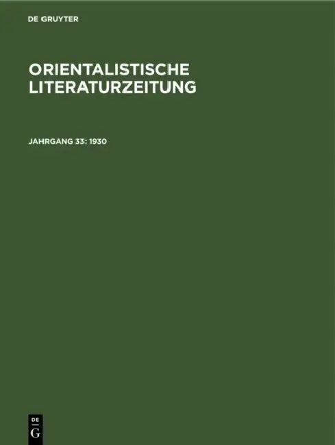 1930 by Institut Für Altorientalische Philologie, H. Ehelolf, R. Hartmann