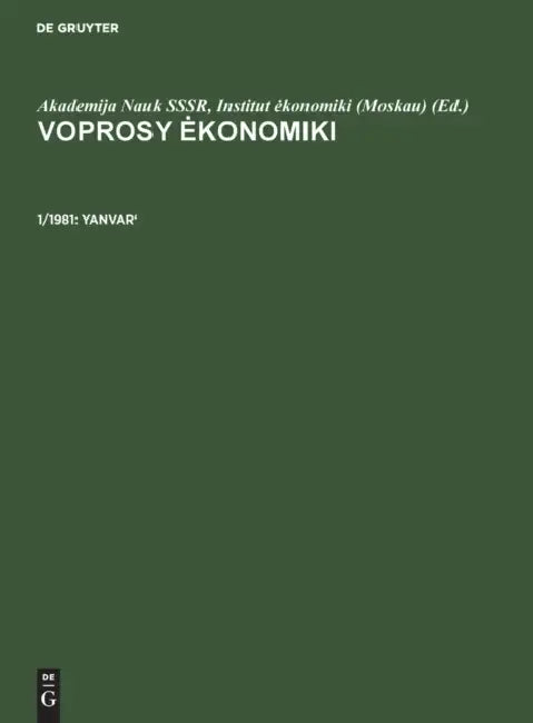 Yanvar' by Akademija Nauk Sssr Institut Ekonomiki (